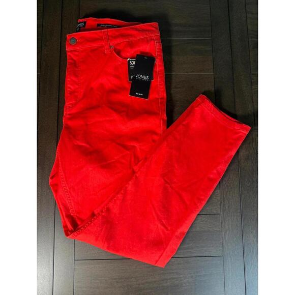 Jones New York Jeans The Lexington Skinny Ankle Scarlet Apple Size 14/32 NWT - Picture 9 of 15